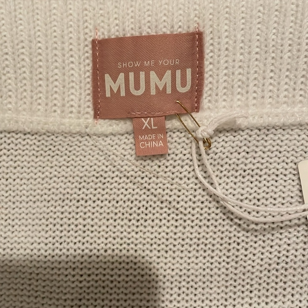 Show Me Your MuMu Cream Mini Skirt with Green Stripes - Picture 2 of 3